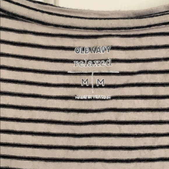Old Navy Tank Top Medium Striped Grey Relaxed Fit Black - Picture 8 of 8
